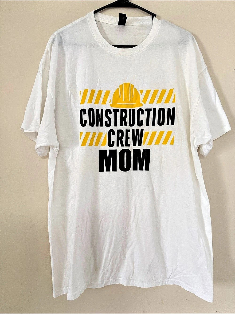Construction Crew Mom Graphic Tee in White